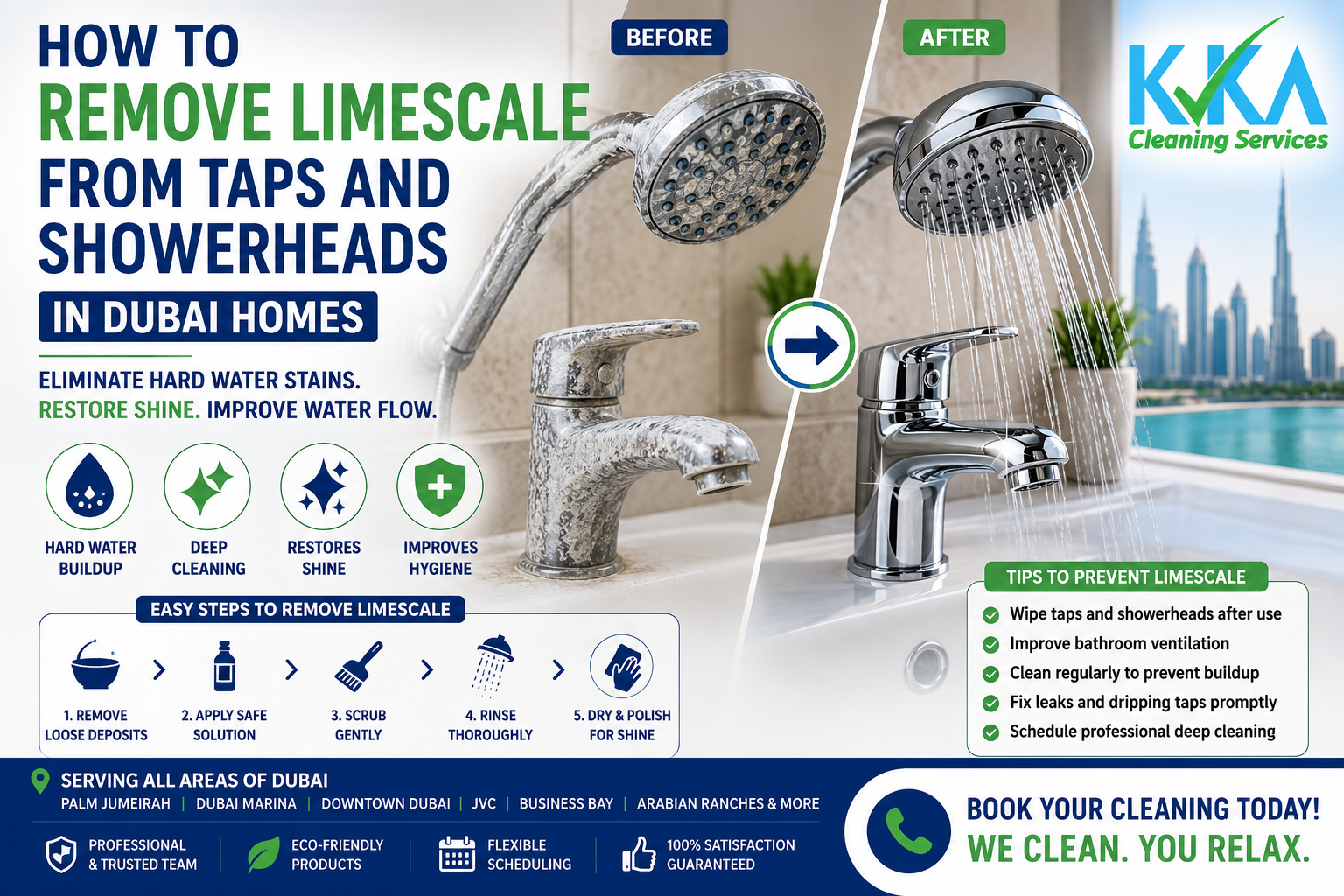 How to Remove Limescale from Taps and Showerheads in Dubai Homes